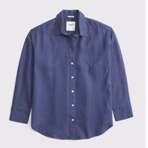 Abercrombie oversized linen blend shirt